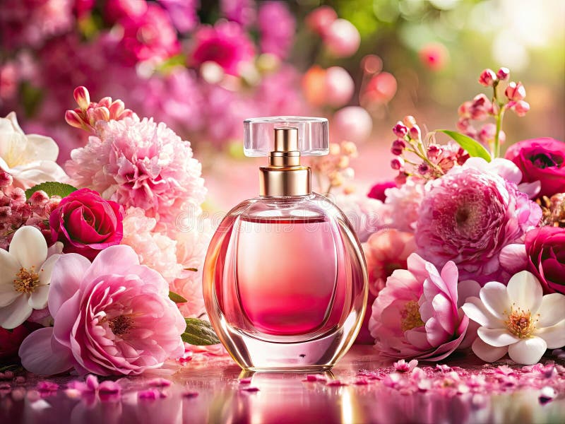 [6545] Pink flower perfume set