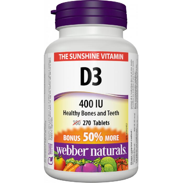 [7184] Webber Vitamin D3 400IU 270 tab