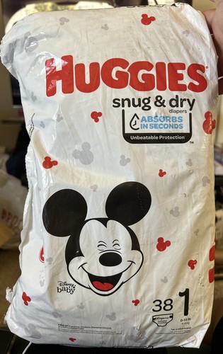 [8054] huggies snug & dry sz 1 38s