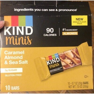 kind minis caramel almond & sea